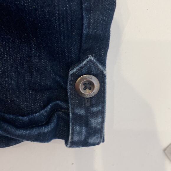 Gloria Vanderbilt Celina Dark Blue Elastic Waist Denim Jean Shorts Sz 12 - Picture 3 of 12